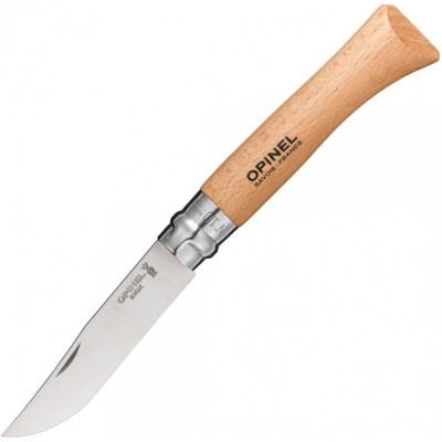 Нож OPINEL №10, нержавеющая сталь, рукоять из бука 123100